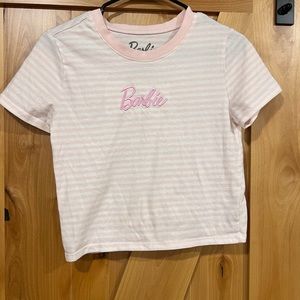 BARBIE pink and white striped